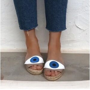 MASLINDA Evil Eye Espadrilles Slides